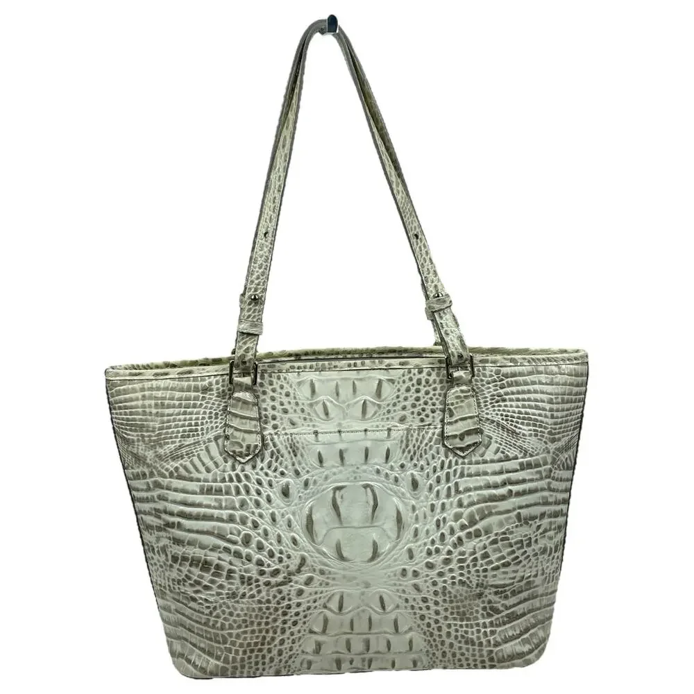 Brahmin Medium Asher Melbourne Tote Bag Shoulder Bag Cream Green - Picture 4 of 12